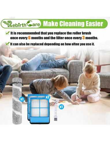Rodillo y Filtro Repuesto Rebirthcare 3930F para Bissell CrossWave