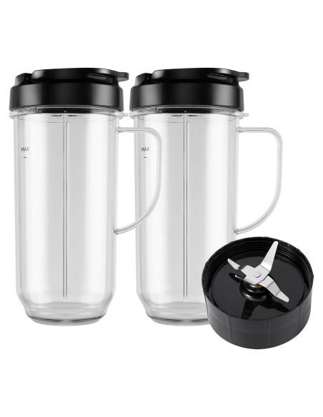 Juego de 5 tazas Magic Bullet 22 oz con tapa y cuchilla Juego de 5 tazas Magic Bullet 22 oz con tapa y cuchilla