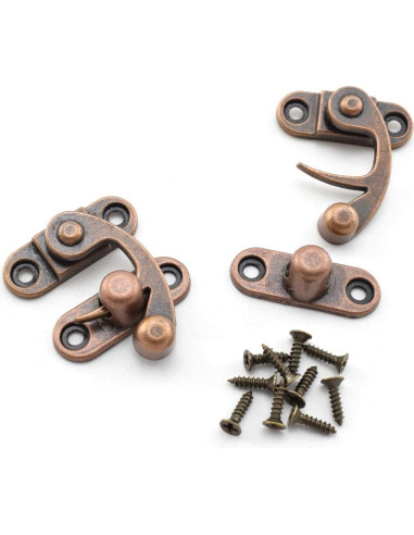 Cierre de Gancho Antiguo OZXNO 2-Pack Bronce Rojo 33x29mm