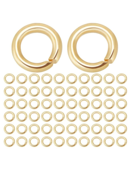 Beebeecraft 600 Anillas Abiertas de Salto 4mm Oro 18K Inoxidable Beebeecraft 600 Anillas Abiertas de Salto 4mm Oro 18K Inoxidable