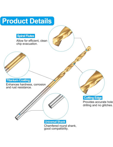 Juego de Brocas y Machos uxcell 2-56 UNC y 1.8mm Titanio