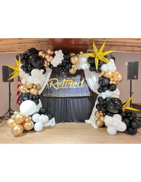 Globos de Confeti Negros, Dorados y Blancos Bezente - 60pcs 30cm Globos de Confeti Negros, Dorados y Blancos Bezente - 60pcs 30cm