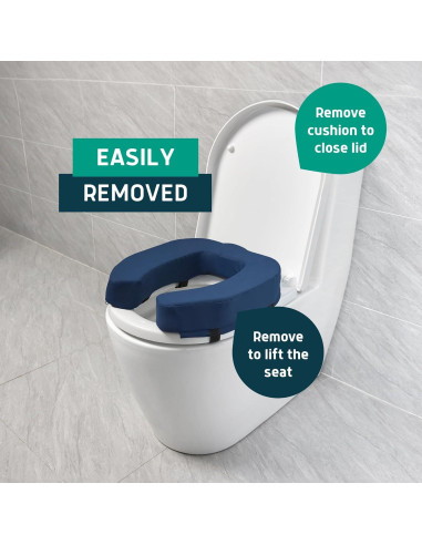Elevador de Asiento de Inodoro Lunderg 7.62 cm Azul - Espuma Firme