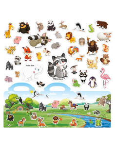 Libro de Pegatinas Reutilizables Meafeng 211PCS Animales