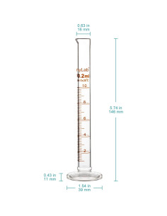 Cilindro Graduado de Vidrio Borosilicato StonyLab 10ml - 4 Pack 2