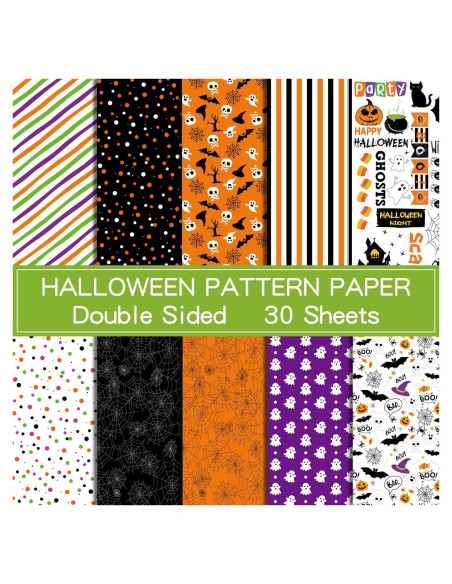 Conjunto de Papel Decorativo Halloween A4 ASTARON 30 Hojas Conjunto de Papel Decorativo Halloween A4 ASTARON 30 Hojas