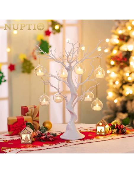 Juego de 12 Soportes para Velas Tealight NUPTIO de Vidrio 6 cm Juego de 12 Soportes para Velas Tealight NUPTIO de Vidrio 6 cm