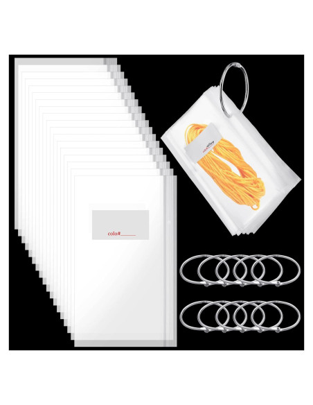 Bolsas Organizadoras de Hilo Geyee 100 Pcs con Anillos de Carpeta Bolsas Organizadoras de Hilo Geyee 100 Pcs con Anillos de Carpeta