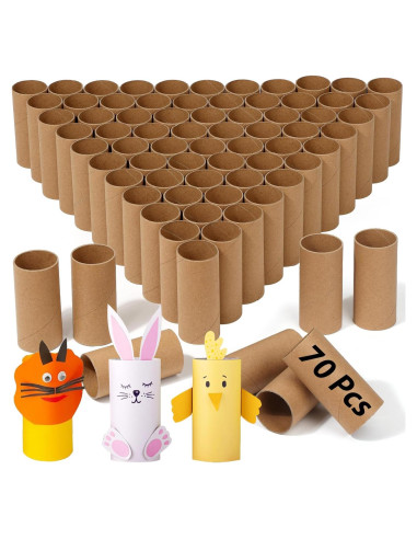 70 Tubos de Cartón para Manualidades MAPVOLUT 8.5 cm Marrón