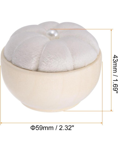 Almohadilla de Agujas HARFINGTON con Base de Madera Crema