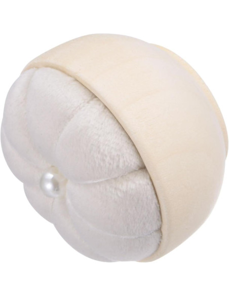 Almohadilla de Agujas HARFINGTON con Base de Madera Crema Almohadilla de Agujas HARFINGTON con Base de Madera Crema