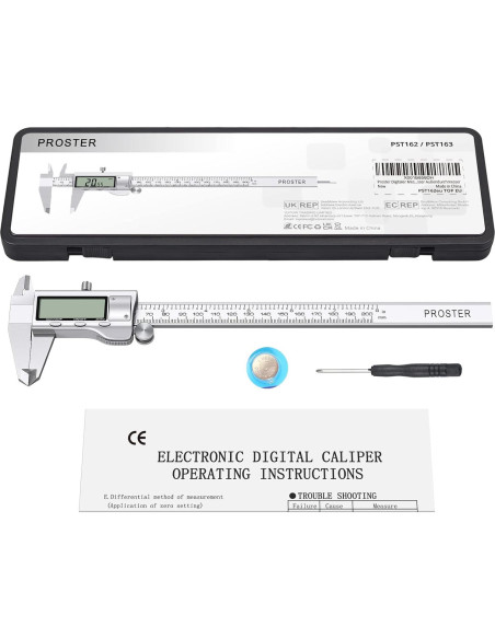 Calibrador Vernier Digital Proster 200mm Acero Inoxidable Calibrador Vernier Digital Proster 200mm Acero Inoxidable