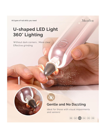 Kit de Manicura y Pedicura Eléctrico MelodySusie PC760G 8-en-1 Kit de Manicura y Pedicura Eléctrico MelodySusie PC760G 8-en-1