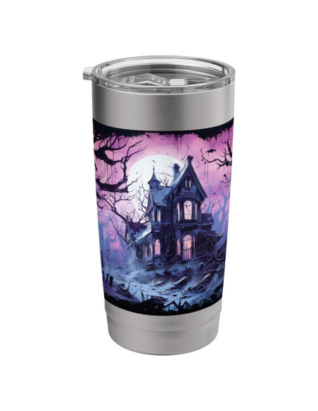 Vaso Térmico Acero Inoxidable 20 oz Halloween Casa Embrujada Vaso Térmico Acero Inoxidable 20 oz Halloween Casa Embrujada