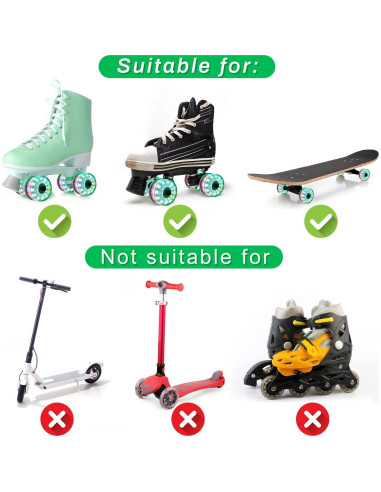 Ruedas LED Nezylaf 58mm 78A para Patines Cuádruples - 8 Pack
