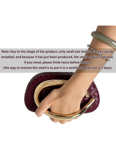 Bolso Clutch Tejido CUXVA Negro para Mujeres - Elegante y Formal