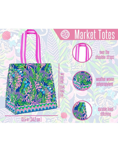 Bolsa de Compras Reutilizable Lilly Pulitzer - Tote Ecológica 35.6cm