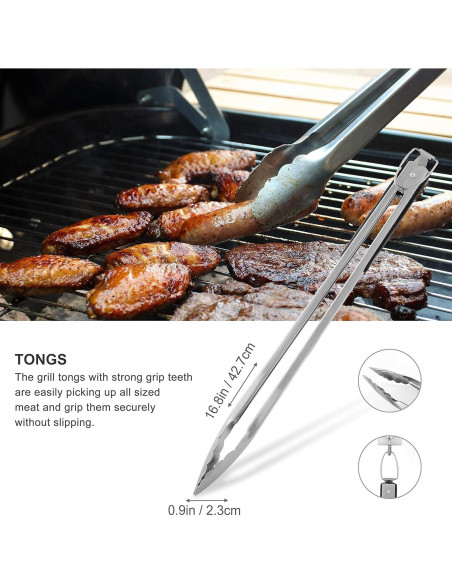 Juego de Herramientas para BBQ Grilljoy 8 Piezas Acero Inoxidable Juego de Herramientas para BBQ Grilljoy 8 Piezas Acero Inoxidable