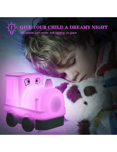 Luz Nocturna Tekemai Tren Recargable USB 9 Colores Ajustable Luz Nocturna Tekemai Tren Recargable USB 9 Colores Ajustable