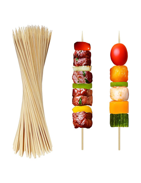 Brochetas de Bambú 20 cm XMZY - 100 Piezas para BBQ y Yakitori Brochetas de Bambú 20 cm XMZY - 100 Piezas para BBQ y Yakitori