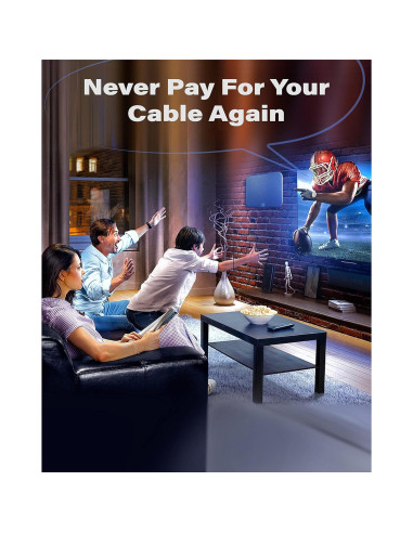 Antena de TV Interior U MUST HAVE 4K 1080p Amplificada 18FT