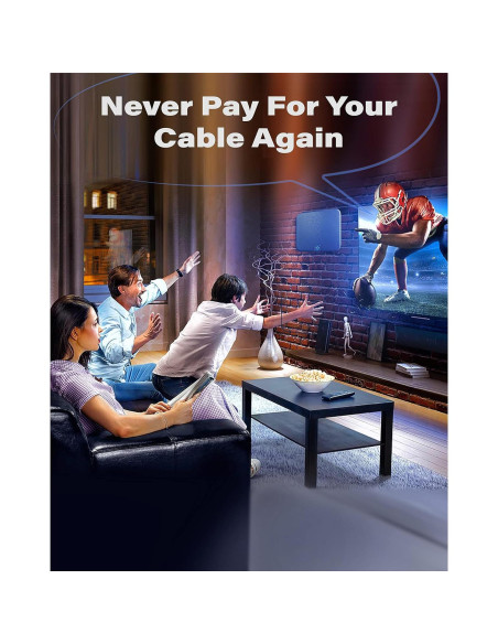 Antena de TV Interior U MUST HAVE 4K 1080p Amplificada 18FT