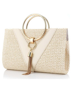 Bolso de Playa de Paja YYW para Mujeres - 25.4x15.7 cm