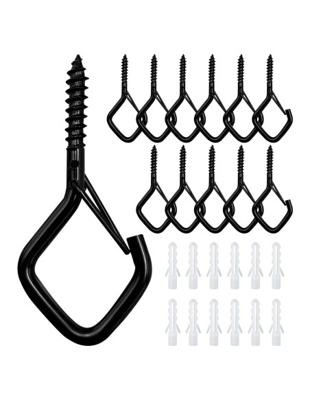 Ganchos de Techo Ticway 12 PCS para Plantas y Luces - Negro Ganchos de Techo Ticway 12 PCS para Plantas y Luces - Negro