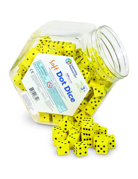 Cubeta de Dados de Puntos Suaves Learning Resources 200 Piezas Cubeta de Dados de Puntos Suaves Learning Resources 200 Piezas
