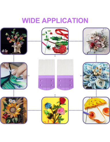 Herramientas de Quilling SEWACC 6 Pcs Peines de Papel Púrpura