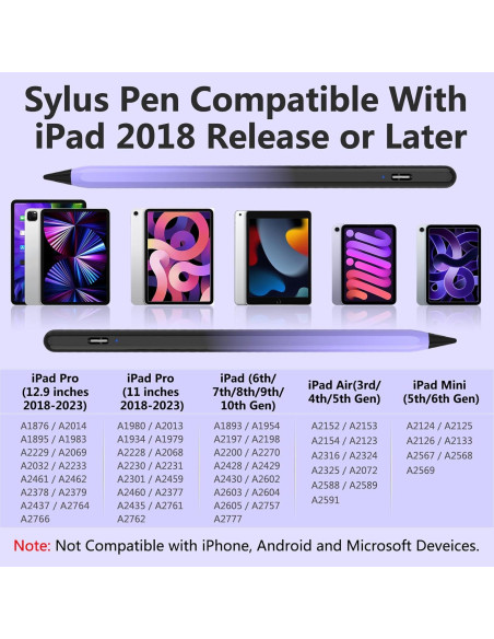 Lápiz Stylus TQQ para iPad 2018-2023, Carga Rápida 15 min Lápiz Stylus TQQ para iPad 2018-2023, Carga Rápida 15 min