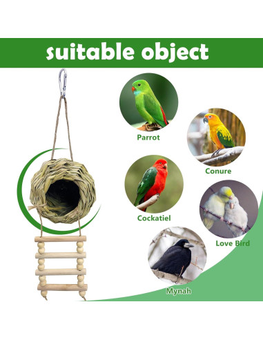 Casa Nido Colgante para Aves Hamiledyi Mediana Tejida a Mano