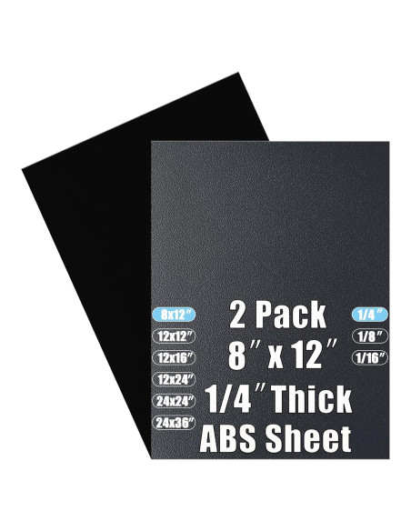 Hoja de Plástico ABS 2 Unidades 30 x 20 x 0.6 cm Negro Hoja de Plástico ABS 2 Unidades 30 x 20 x 0.6 cm Negro