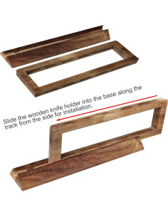 Juego de cuchillos de queso 6 piezas Linwnil con soporte de madera 2