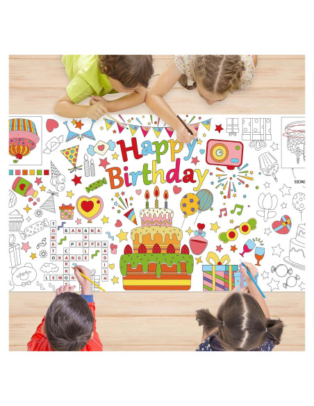 Póster Gigante para Colorear Feliz Cumpleaños Yuronam 76x183 cm Póster Gigante para Colorear Feliz Cumpleaños Yuronam 76x183 cm