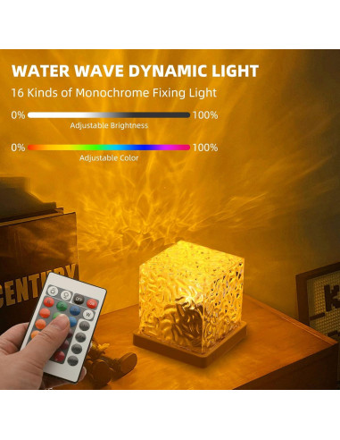 Proyector de Luz de Olas LED 16 Colores con Control Remoto
