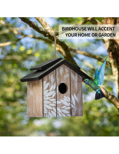 Casa de pájaros de madera Topadorn colgante ecológica 21.69x17.78 cm