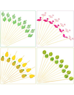 Palillos de Cóctel Blulu 200 Piezas 11.94 cm Bambú Decorativos 2