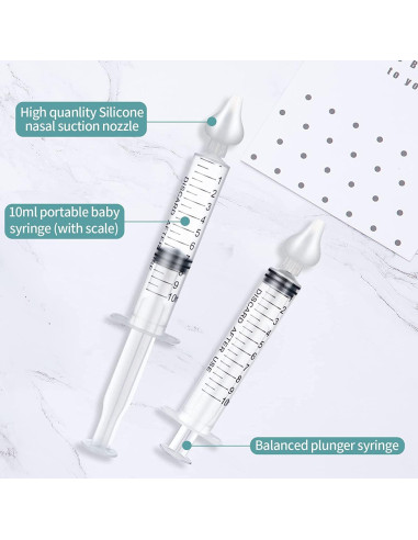 Jeringa Nasal JUSONEY para Bebés - Irrigador Silicona 2 Piezas