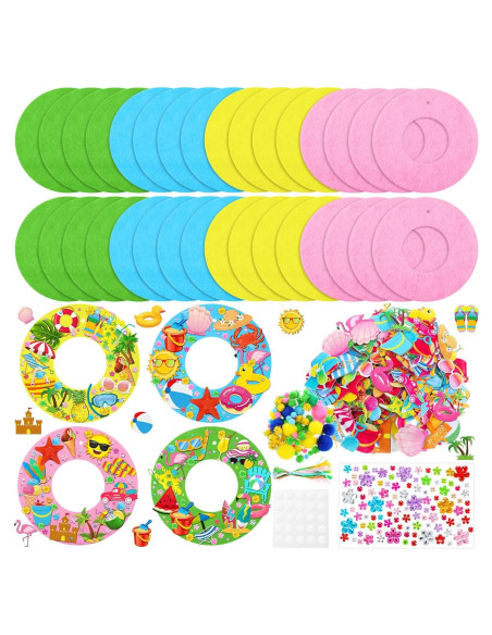 Kit de Manualidades de Verano Suilung - 32 Guirnaldas de Fieltro Kit de Manualidades de Verano Suilung - 32 Guirnaldas de Fieltro