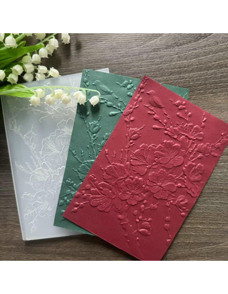 Carpeta de Embossing 3D DIYology Flores de Cereza 16.5x11.5cm Carpeta de Embossing 3D DIYology Flores de Cereza 16.5x11.5cm