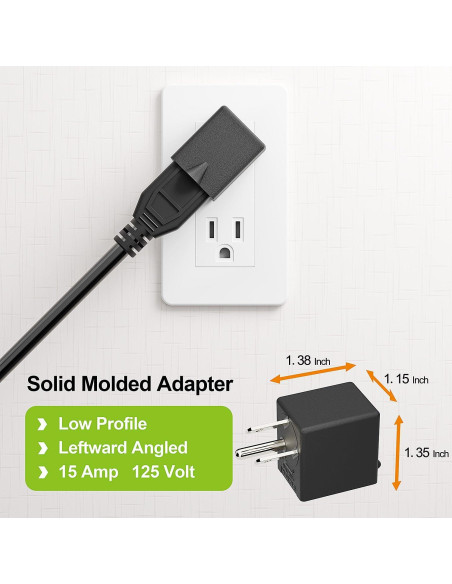 Adaptador de Poder AC 90 Grados PluGrand PA-0170L45 Negro Adaptador de Poder AC 90 Grados PluGrand PA-0170L45 Negro