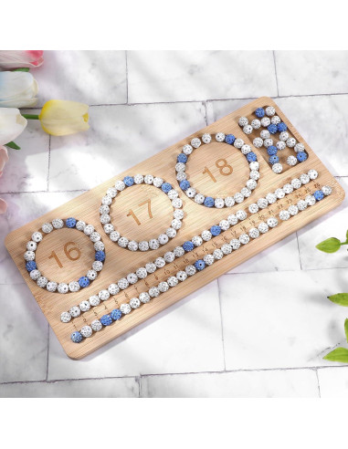 Tablero de cuentas Hoohnnaa para hacer joyas de madera 28.5x13cm