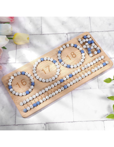 Tablero de cuentas Hoohnnaa para hacer joyas de madera 28.5x13cm Tablero de cuentas Hoohnnaa para hacer joyas de madera 28.5x13cm