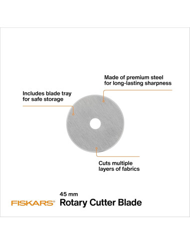 Cuchilla Rotativa Fiskars 45mm - Paquete de 2, Acero Premium