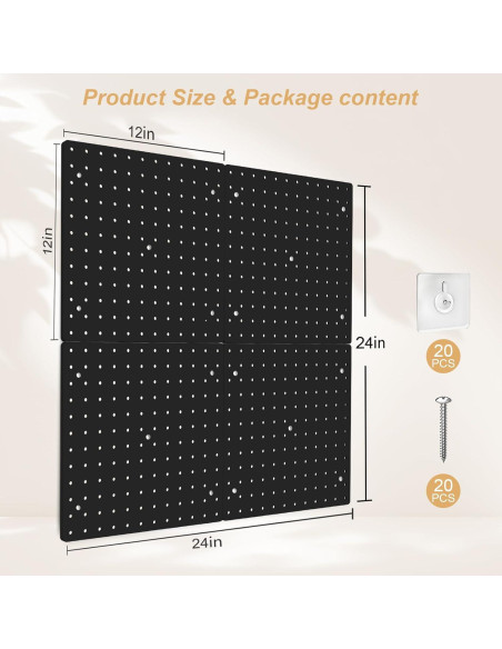 FZK Pegboard Negro 4 Piezas 61x61 cm Organizador de Pared FZK Pegboard Negro 4 Piezas 61x61 cm Organizador de Pared