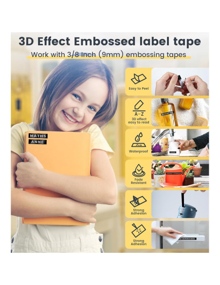 Fabricador de Etiquetas en Relieve EazeID Omega S Negro 3D Fabricador de Etiquetas en Relieve EazeID Omega S Negro 3D