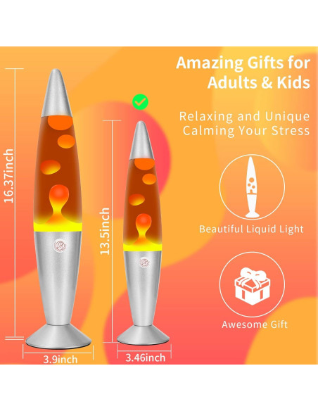 Lámpara de Movimiento Líquido Zhrisezlava 34.3 cm Naranja Lámpara de Movimiento Líquido Zhrisezlava 34.3 cm Naranja