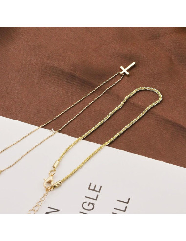Pulseras de Tobillo para Mujeres Oro 14K con Cristales Cruz