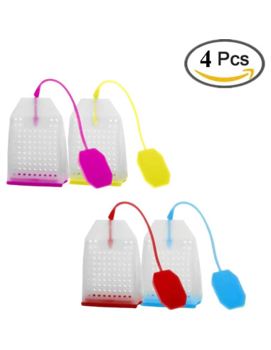 Infusores de Té de Silicona Dwwffer - 4 Piezas Reutilizables